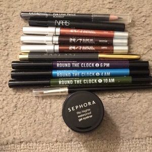 Eyeliner bundle - 9 pencils, 1 gel & 1 brush